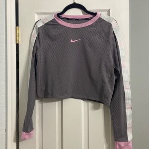 Nike mesh dri-fit shirt with grey pink and blue